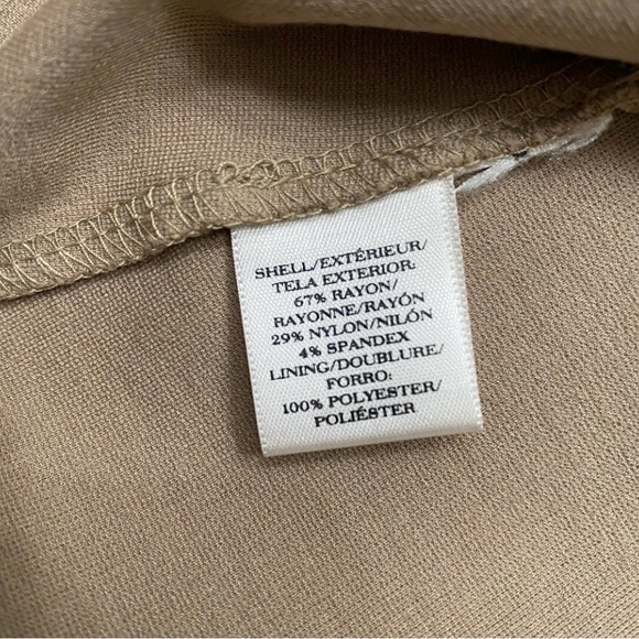 Ann Taylor Tan Black Colorblock Sleeveless Stretch Ponte Dress Size 4 Classic - Picture 11 of 15